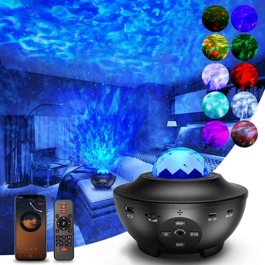 Galactic Ocean Wave Night Light with Music Speaker