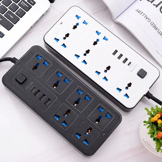 Power Multi Tap Universal Plug Outlet Power Strip with USB Ports