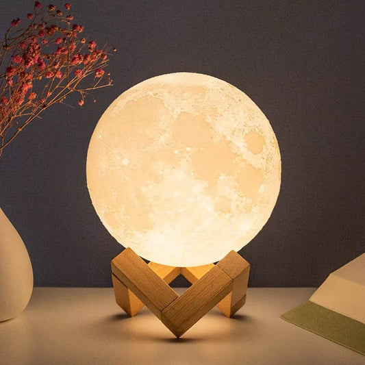 Moon Lamp LED Night Light Battery Powered With Stand